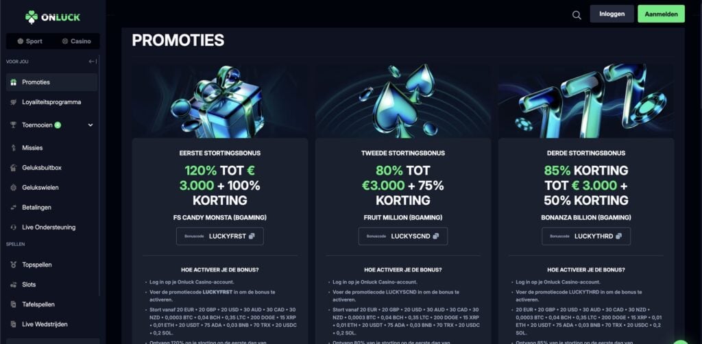 OnLuck Casino Bonus