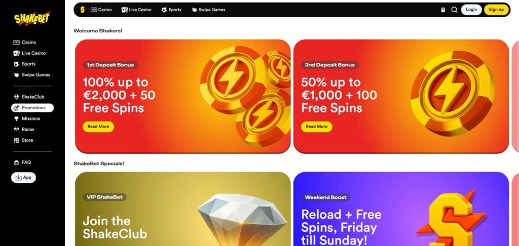 ShakeBet Casino Bonus